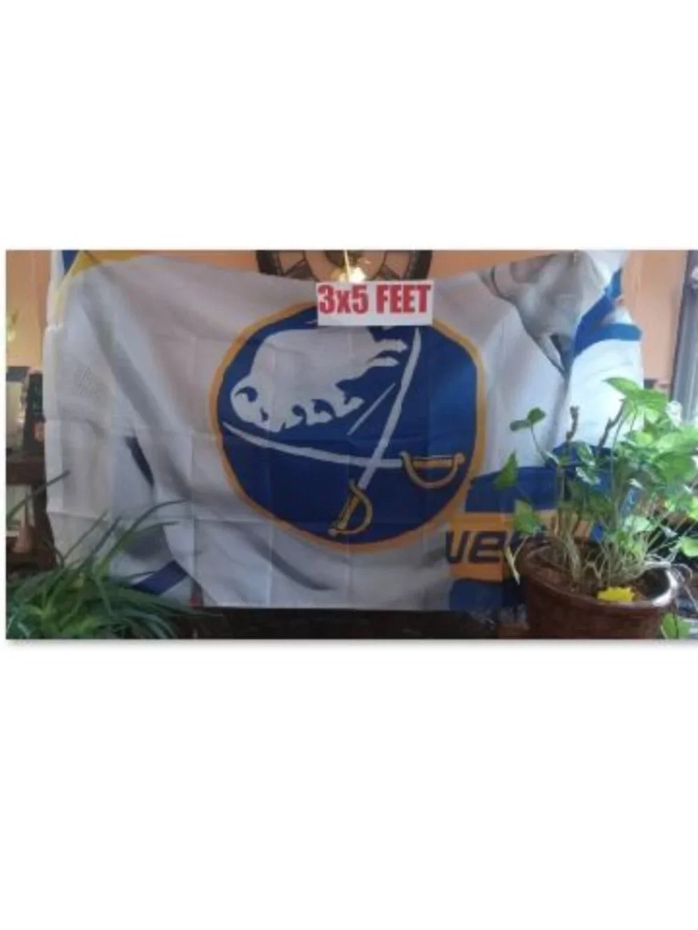 Buffalo Sabres White Jersey NHL 3X5 Feet Flag Banner Pole or Wall Decor